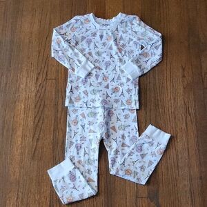 Norani Pink and White Pajama Set with Cozy Long Sleeves